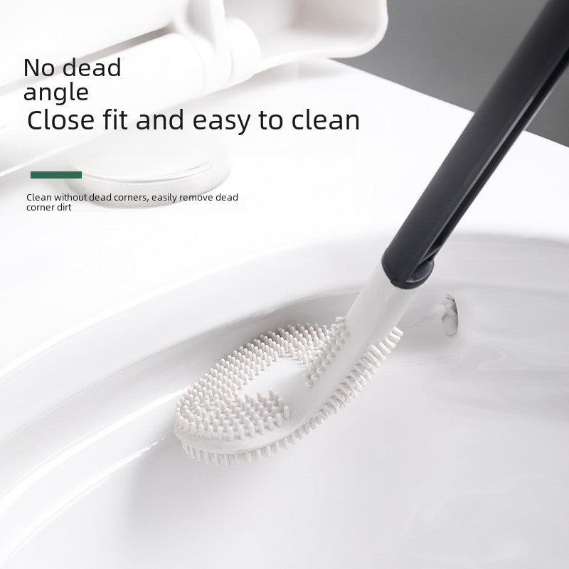 (READYSTOCK) Silicone toilet brush golf brush head double-sided no dead angle soft hair bathroom  toilet brush 硅胶马桶刷