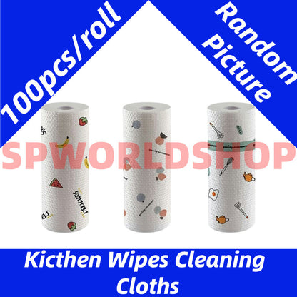 READY STOCK!!! Disposable Kitchen Cleaning Wipes 100/50 Pcs/Roll | OilAbsorbing Thickened Dishcloths | 多功能厨房一次性吸油抹布 清洁湿巾