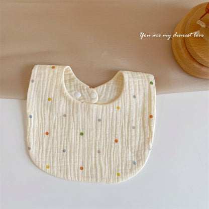 READY STOCK!!! Baby Kids Towel Baby Cotton Toddler 8 Layer Saliva Towel Ins Fesyen Baby Bib With Button Bibik WW0848i