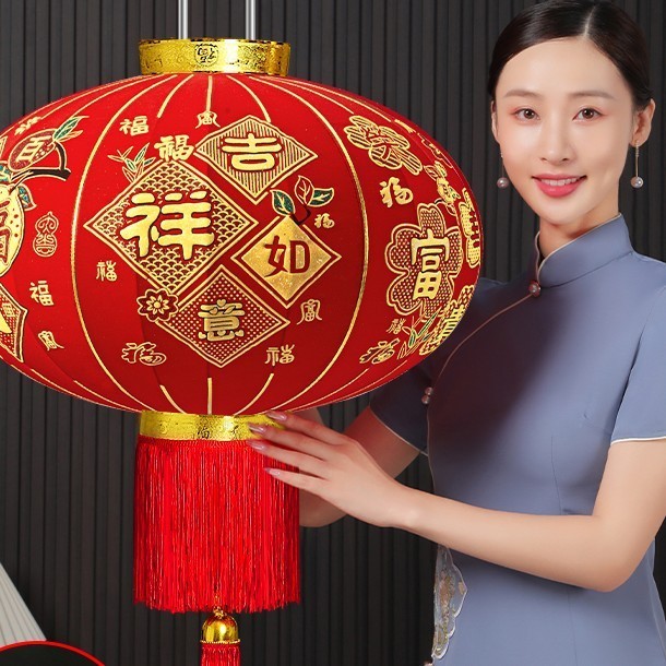 【买一送一】2025新款荣华富贵大红灯笼户外阳台别墅大门口一对过新年春节装饰