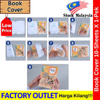 【10-Sheets】Self Adhesive Book Cover Wrapping Exercise Book Wrapper / Pembalut Buku #Book Cover #包书纸 #1913 #1926 #7780