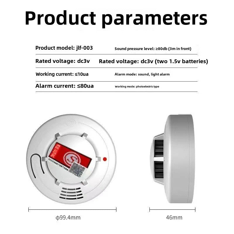 Standalone Smoke & Fire Alarm – Photoelectric Sensor, Wireless, Long Battery Life, Ideal for Home Protection 火灾探测警报器