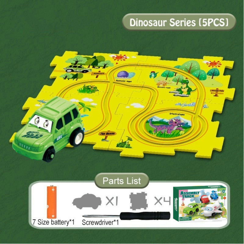 (READYSTOCK) Puzzle Track Car Playset Fun Race Car Toys Montessori Toys kids educational Track Car 汽车轨道玩具益智轨道车