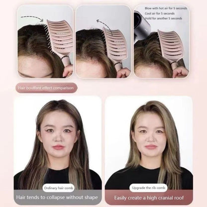 Comb Curved Vent Fluffy Hair Curly Hair Massage Ribs Comb Styling 马卡龙大弯蓬松梳子 头皮按摩梳卷发造型梳弧形十排骨梳子