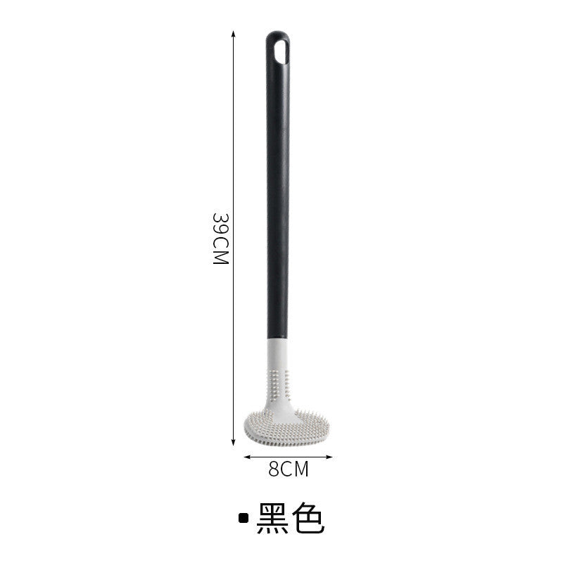 (READYSTOCK) Silicone toilet brush golf brush head double-sided no dead angle soft hair bathroom  toilet brush 硅胶马桶刷