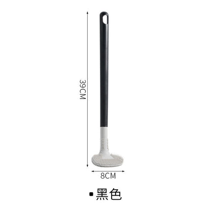 (READYSTOCK) Silicone toilet brush golf brush head double-sided no dead angle soft hair bathroom  toilet brush 硅胶马桶刷