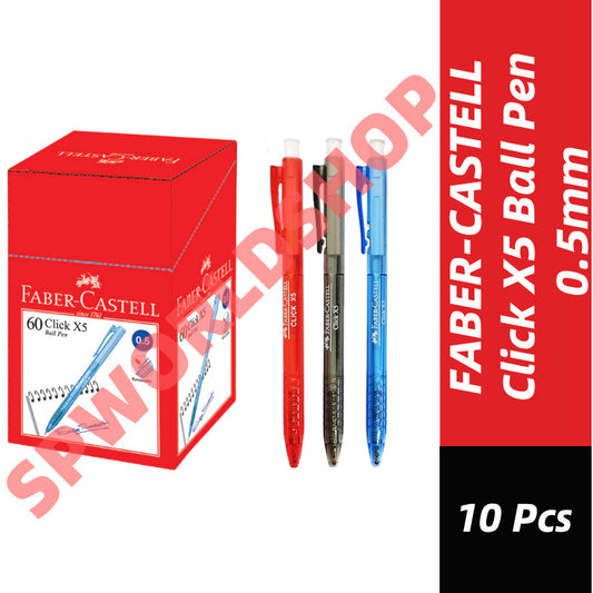 【10-PCS】Faber Castell Click X5 Ball Pen 0.5mm X 10-PCS #Faber-Castell #Click #X5 #0.5mm #1425