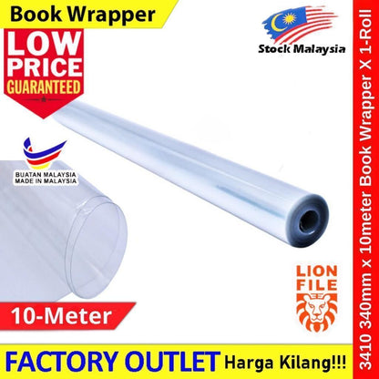 READY STOCK【340mmX10meter】 Lion Super Clear Book Wrapper X 1-Roll Lion File #PembalutBuku #包书纸 #BookWrapper #3410 #透明包书纸