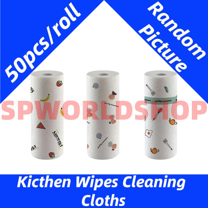 READY STOCK!!! Disposable Kitchen Cleaning Wipes 100/50 Pcs/Roll | OilAbsorbing Thickened Dishcloths | 多功能厨房一次性吸油抹布 清洁湿巾