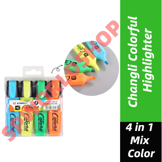 【4in1】 Changli Colorful Highlighter #Changli #HP-6626 #Highlighter #YM-6626 #Colorful #4in1