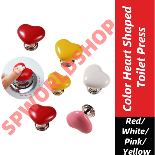 (READYSTOCK) Color Heart Shaped Toilet Press Creative Toilet Sink Button  Fashion Love Heart Button 彩色爱心马桶冲水按钮