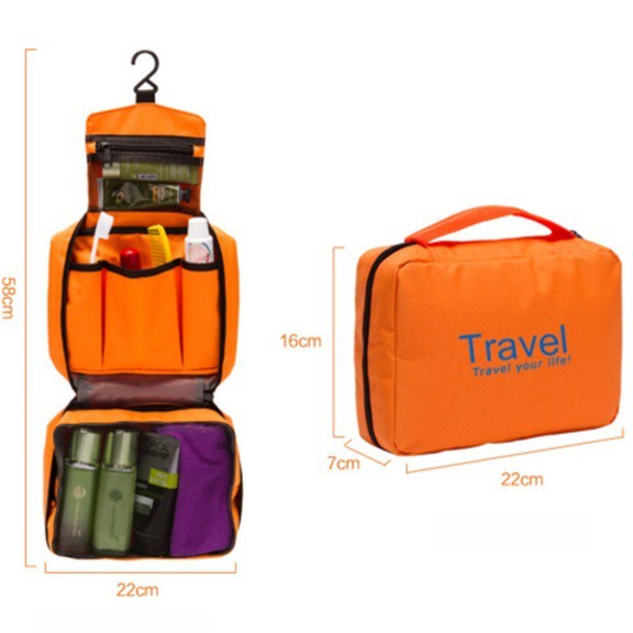 READY STOCK!!! Stylish Travel Makeup & Toiletry Bag Multifunctional Organizer Pouch NF030 挂钩式手提洗漱用品化妆包