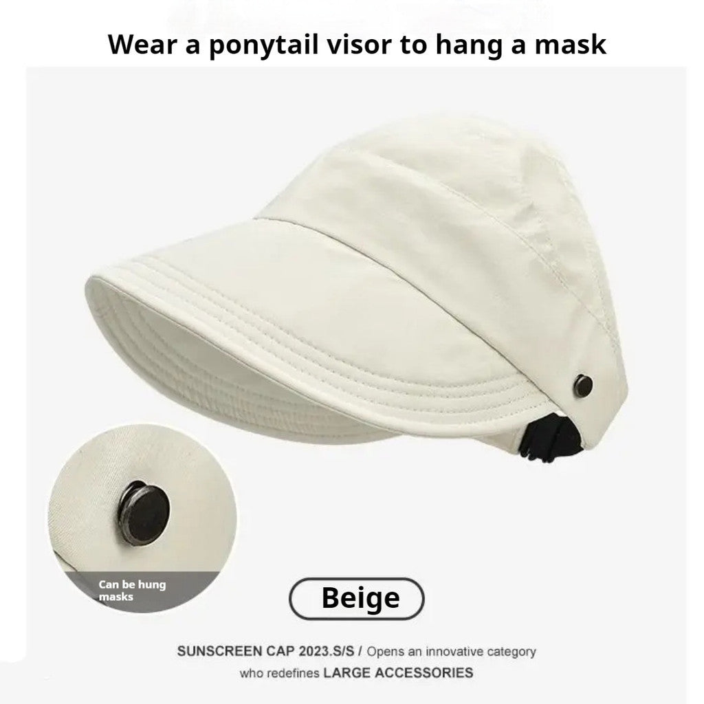 【READY STOCK】2025 Women’s Strap Buckle Fisherman Hat – UV Protection Summer Sun Hat for Outdoor Travel 渔夫帽