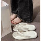 READY STOCK!!!Sandal Women's with Pearl Kasut Shoe Soft Flat Slipper Lady Woman Wanita Girl Lawa Casual  8031 Pearl