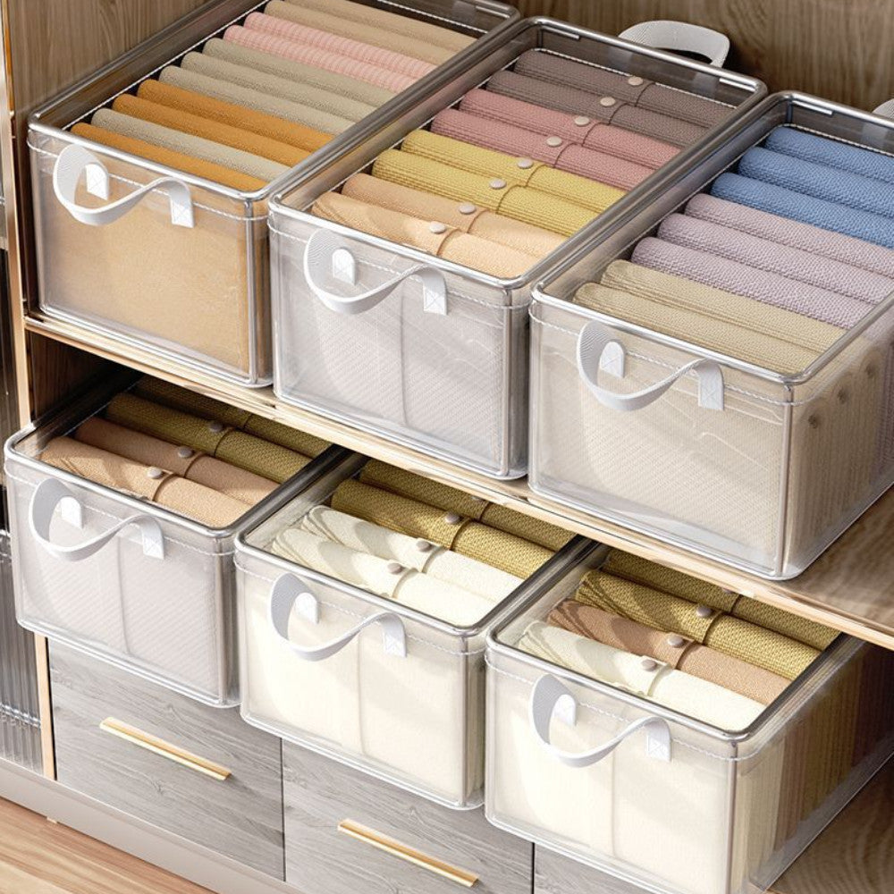 PVC Foldable Storage Box Waterproof Wardrobe Organizer Box Clothes Closet Storage Box