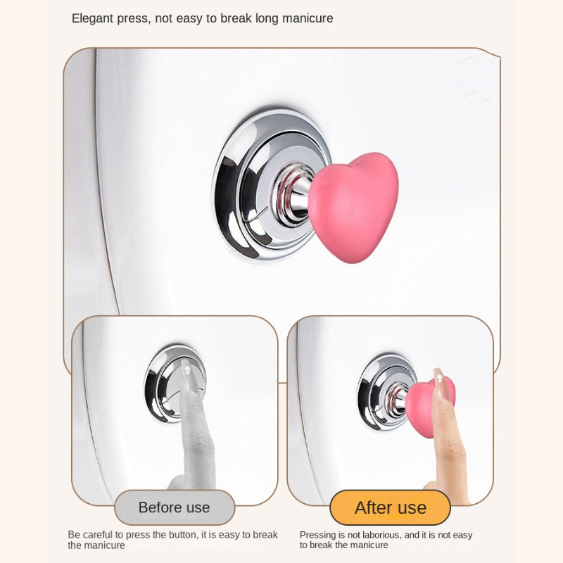 (READYSTOCK) Color Heart Shaped Toilet Press Creative Toilet Sink Button  Fashion Love Heart Button 彩色爱心马桶冲水按钮