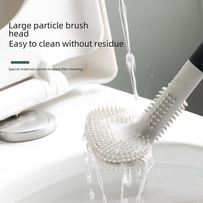 (READYSTOCK) Silicone toilet brush golf brush head double-sided no dead angle soft hair bathroom  toilet brush 硅胶马桶刷