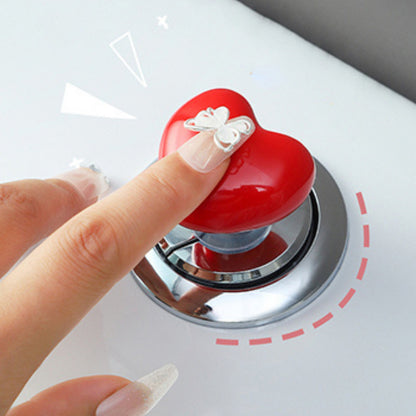 (READYSTOCK) Color Heart Shaped Toilet Press Creative Toilet Sink Button  Fashion Love Heart Button 彩色爱心马桶冲水按钮