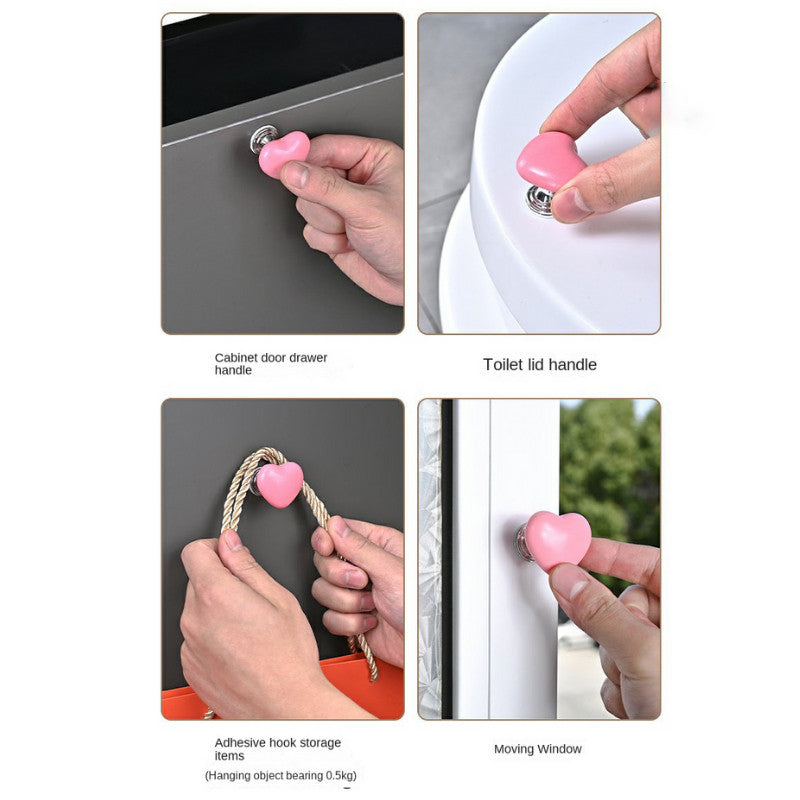 (READYSTOCK) Color Heart Shaped Toilet Press Creative Toilet Sink Button  Fashion Love Heart Button 彩色爱心马桶冲水按钮