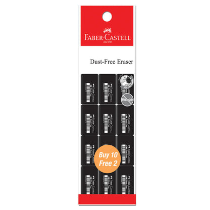 【Buy10Free2】Faber-Castell Black Dust-Free Eraser 1pek=12pcs #Faber-Castell#Black #Dust-Free #Eraser -E187049