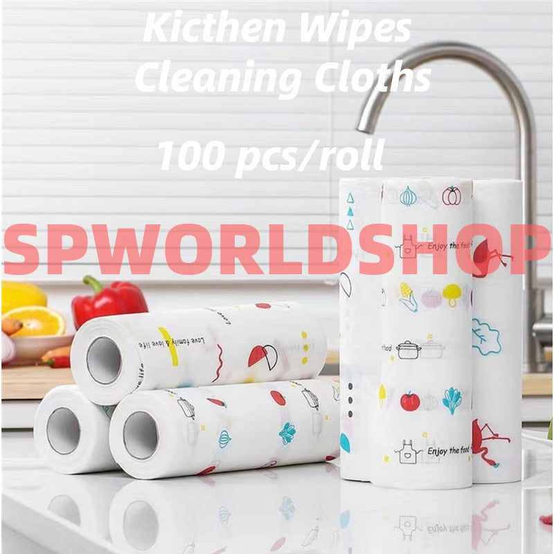 READY STOCK!!! Disposable Kitchen Cleaning Wipes 100/50 Pcs/Roll | OilAbsorbing Thickened Dishcloths | 多功能厨房一次性吸油抹布 清洁湿巾