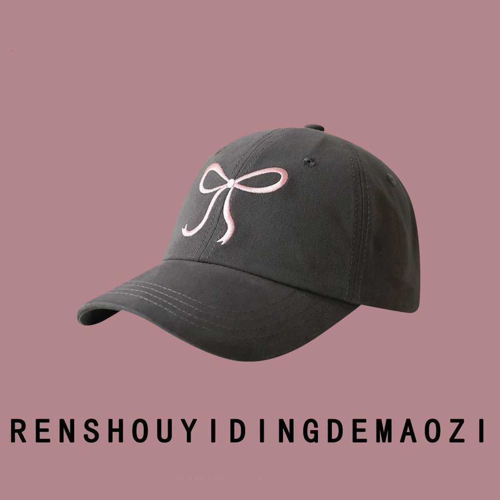 【READY STOCK】Women’s Casual Baseball Cap Letter Embroidery Face-Slimming Wide Brim Stylish & Versatile-Caps 1050