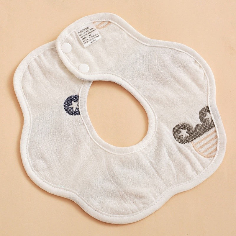 READY STOCK!!! Baby Kids Towel Baby Cotton Toddler 8 Layer Saliva Towel Ins Fesyen Baby Bib With Button Bibik WW0848i