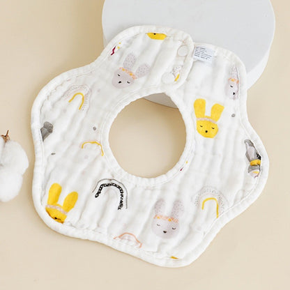READY STOCK!!! Baby Kids Towel Baby Cotton Toddler 8 Layer Saliva Towel Ins Fesyen Baby Bib With Button Bibik WW0848i