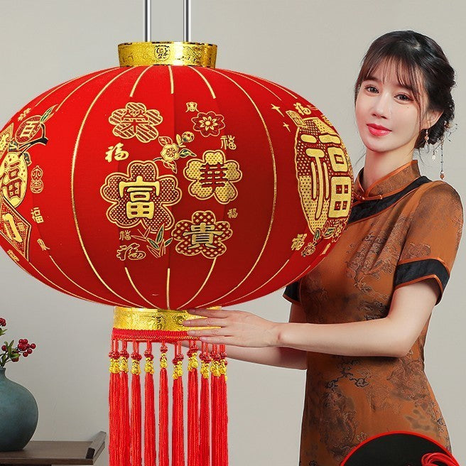 【买一送一】2025新款荣华富贵大红灯笼户外阳台别墅大门口一对过新年春节装饰