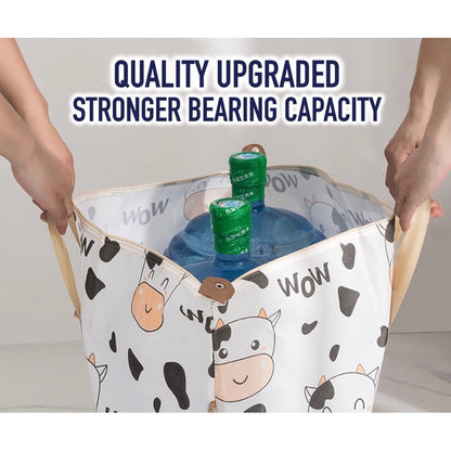 (READYSTOCK) Large Capacity Non Woven  Clothes Storage Bag Handle Wear Resistant Exquisite Pattern Waterproof 衣物收纳袋