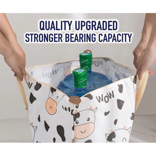 (READYSTOCK) Large Capacity Non Woven  Clothes Storage Bag Handle Wear Resistant Exquisite Pattern Waterproof 衣物收纳袋