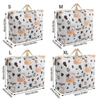(READYSTOCK) Large Capacity Non Woven  Clothes Storage Bag Handle Wear Resistant Exquisite Pattern Waterproof 衣物收纳袋