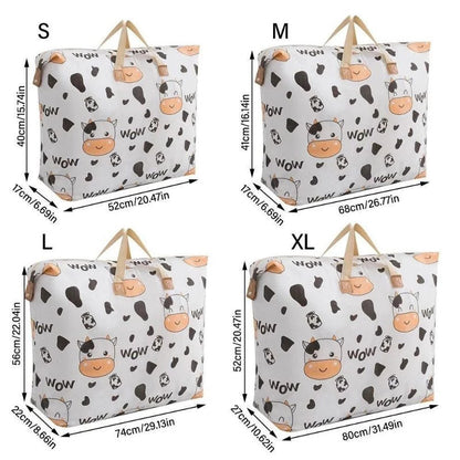 (READYSTOCK) Large Capacity Non Woven  Clothes Storage Bag Handle Wear Resistant Exquisite Pattern Waterproof 衣物收纳袋