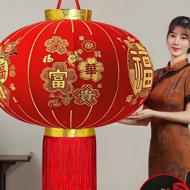 【买一送一】2025新款荣华富贵大红灯笼户外阳台别墅大门口一对过新年春节装饰