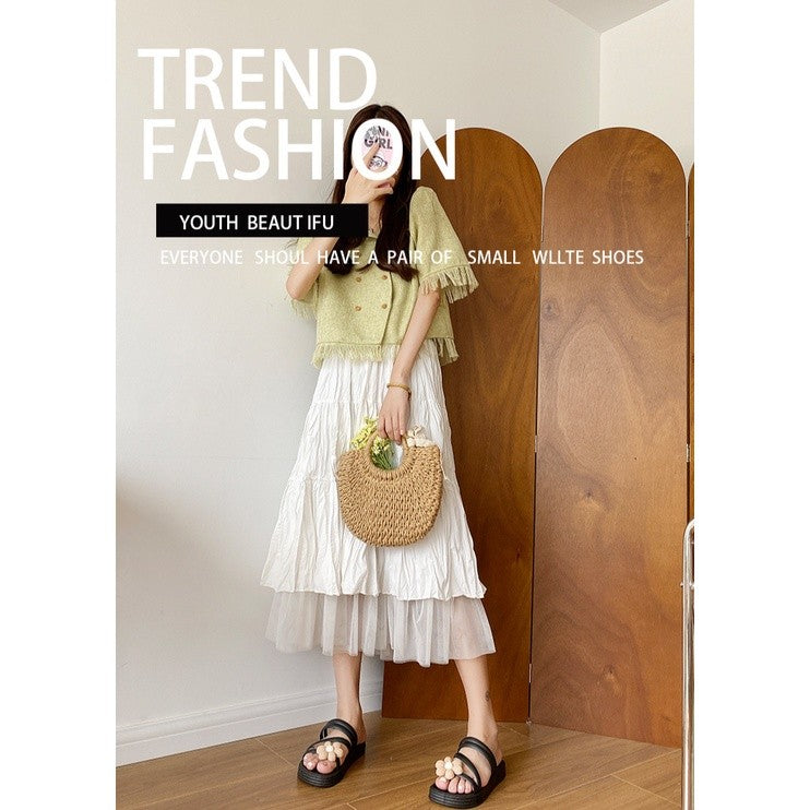 READY STOCK!!!Style Flower Sandals Women Thick-Soled Anti-Slip new Style Summer Fairy Style Out Two-Wear Slippers 2103