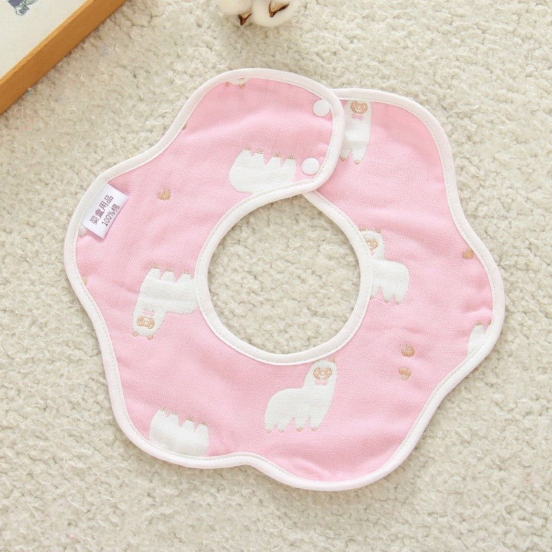 READY STOCK!!! Baby Kids Towel Baby Cotton Toddler 8 Layer Saliva Towel Ins Fesyen Baby Bib With Button Bibik WW0848i