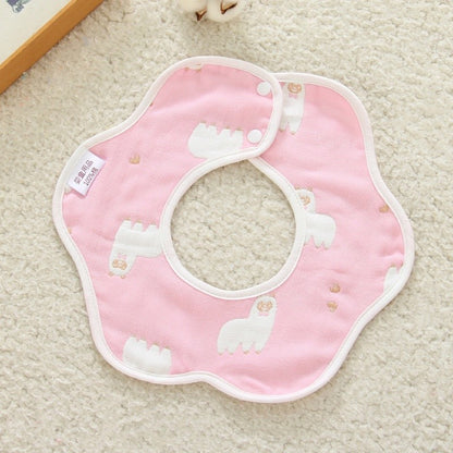 READY STOCK!!! Baby Kids Towel Baby Cotton Toddler 8 Layer Saliva Towel Ins Fesyen Baby Bib With Button Bibik WW0848i