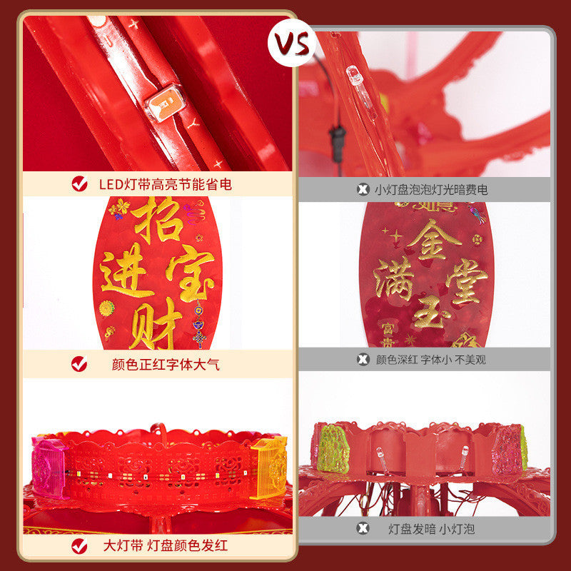 New Year's Lantern led colorful rotating revolving lantern新年灯笼led七彩旋转走马灯阳台吊灯结婚乔迁福字春节大门红灯笼