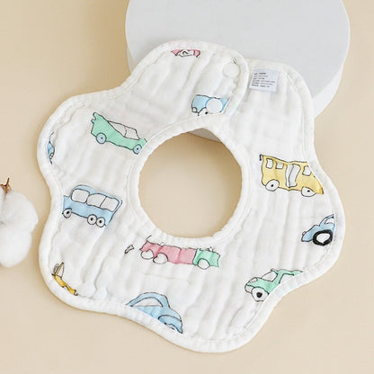 READY STOCK!!! Baby Kids Towel Baby Cotton Toddler 8 Layer Saliva Towel Ins Fesyen Baby Bib With Button Bibik WW0848i
