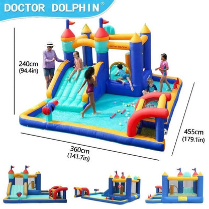 Doctor Dolphin Inflatable Castle | Kids Trampoline & Slide | Indoor Outdoor Bouncy House Playground 充气城堡 | 儿童蹦床滑梯