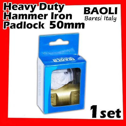 Baoli Lock Heavy Duty Hammer Iron Padlock Lock Baoli Baresi Italy Security Pad Lock Mangga Pintu VIRO 重型锤铁挂锁 排锁 锁头