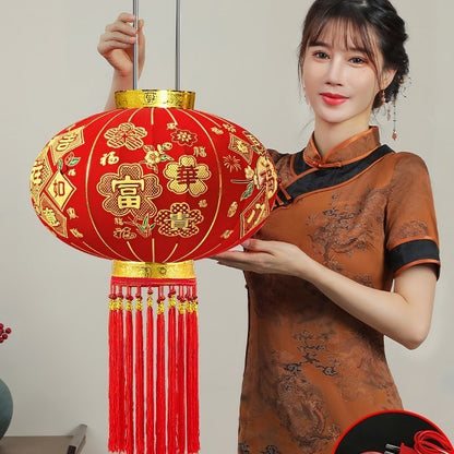 【买一送一】2025新款荣华富贵大红灯笼户外阳台别墅大门口一对过新年春节装饰