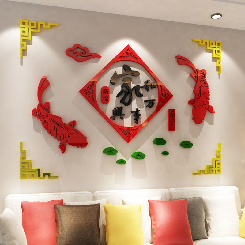 【Pre-Order】CNY 3D Acrylic Wallpaper Chinese Year Decoration 【预购】新年3D亚克力壁纸装饰 (S/M/L/XL/XXL)