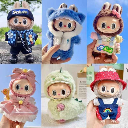 READY STOCK!!!Labubu  Filled Doll Clothes Cos Gift Mini Jumpsuits For Labubu Macaron Clothes Doll+Clothes Labubu公仔专用服饰