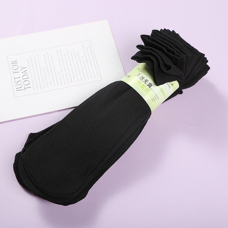 READY STOCK!!! 10 Pairs of Men's Short Socks Man Bamboo Fiber Breathable Men's Short Bamboo Fiber Socks 一次性男士袜子