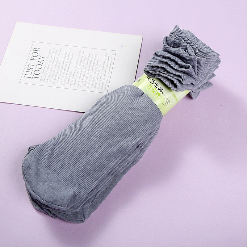 READY STOCK!!! 10 Pairs of Men's Short Socks Man Bamboo Fiber Breathable Men's Short Bamboo Fiber Socks 一次性男士袜子