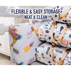 (READYSTOCK) Large Capacity Non Woven  Clothes Storage Bag Handle Wear Resistant Exquisite Pattern Waterproof 衣物收纳袋