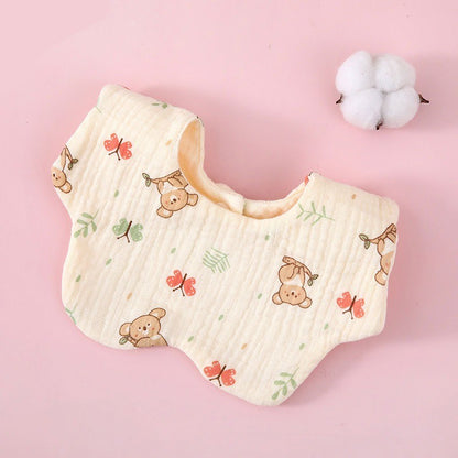 READY STOCK!!! Baby Kids Towel Baby Cotton Toddler 8 Layer Saliva Towel Ins Fesyen Baby Bib With Button Bibik WW0848i