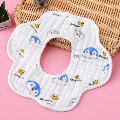 READY STOCK!!! Baby Kids Towel Baby Cotton Toddler 8 Layer Saliva Towel Ins Fesyen Baby Bib With Button Bibik WW0848i