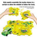 (READYSTOCK) Puzzle Track Car Playset Fun Race Car Toys Montessori Toys kids educational Track Car 汽车轨道玩具益智轨道车